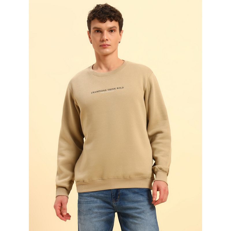 Cantabil Men Beige Sweatshirt (M)