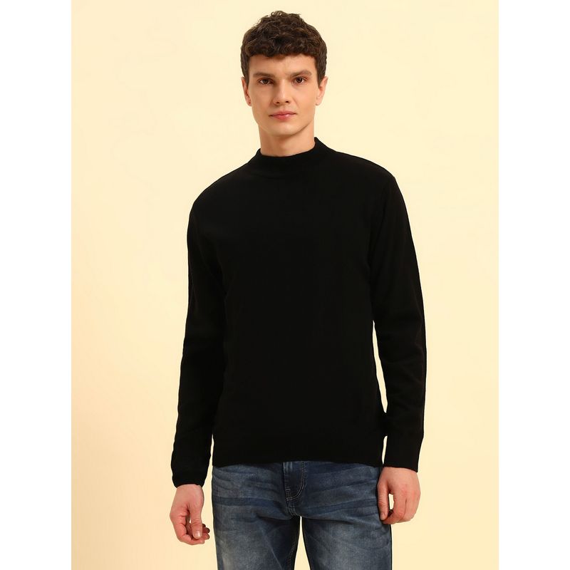Cantabil Men Black Solid Sweater (XL)