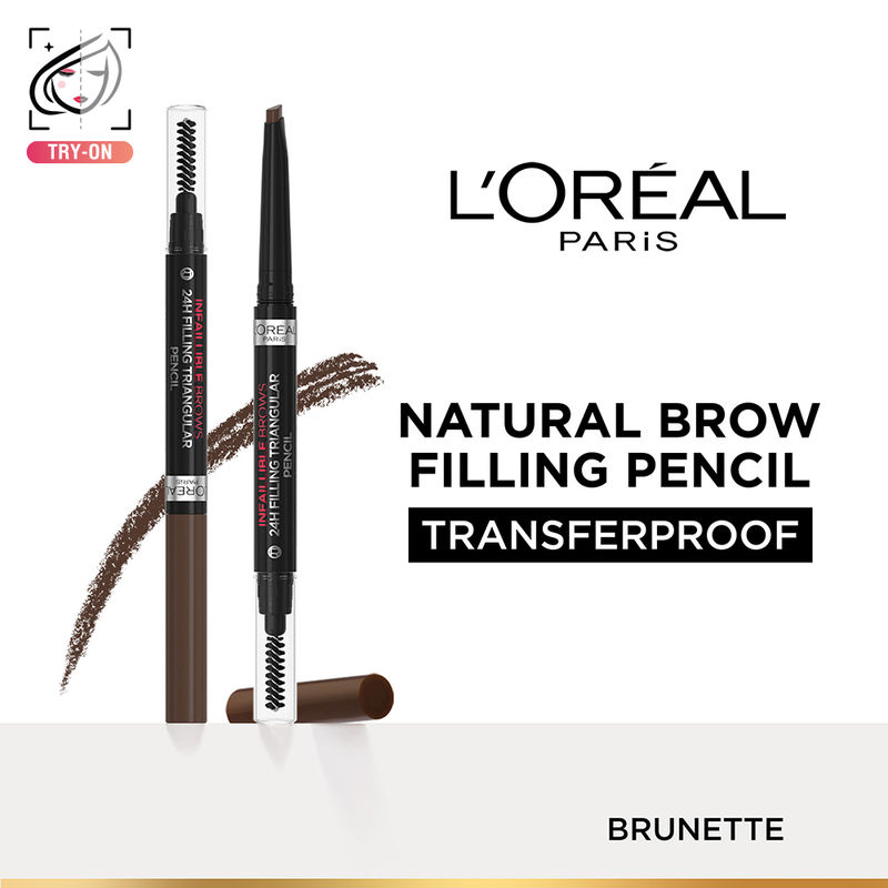 L'Oreal Paris Infallible 24H Brow Filling Triangular Pencil - 3.0 Brunette