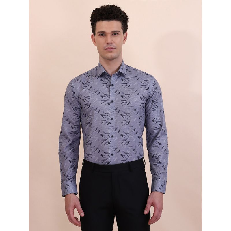 Greenfibre Grey Printed Party Wear Shirt (40)