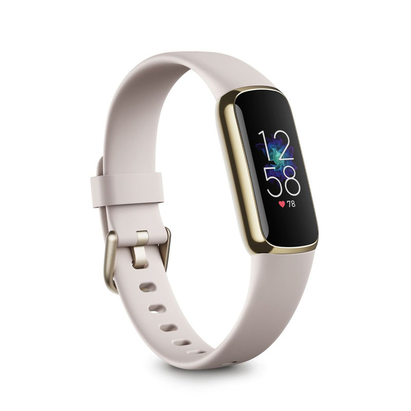 Fitbit Luxe Lunar White / Soft Gold Stainless Steel Smart Watch Band ...