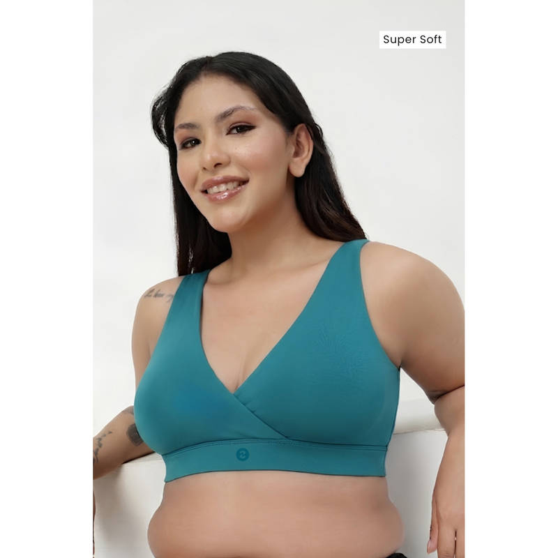 Zelena Women Teal Modal Maternity Bra with Removable Cups (S)
