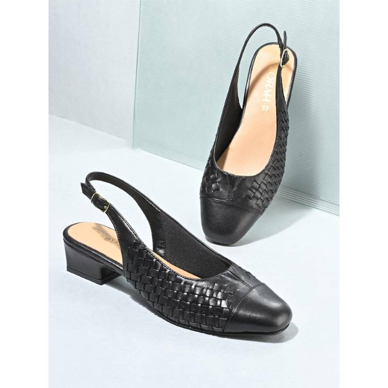 MIORAH Darcy Women Black Casual Leather Heels (EURO 41)