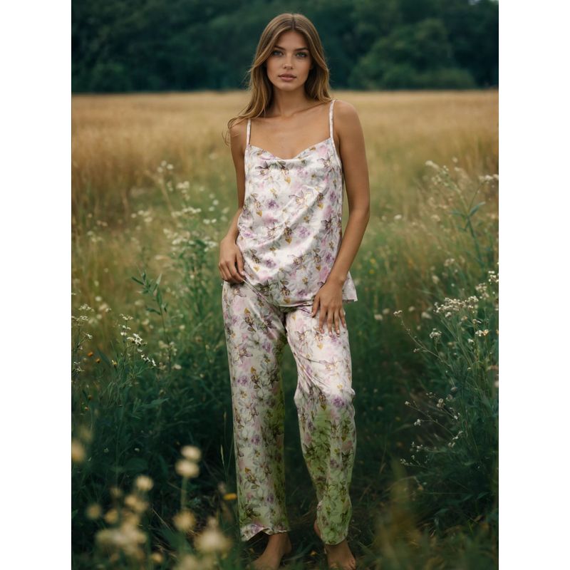 MHYTH Bare Satin Pyjama With Top Print (S)