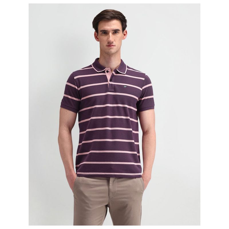 Arrow Sports Wine Short Sleeves Polo Collar T-Shirts (S)