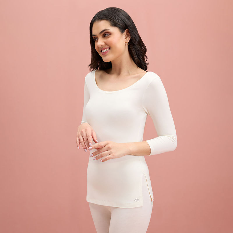Ultra Light and Soft Thermal Top that stays hidden under clothes - NYOE05 White (S)