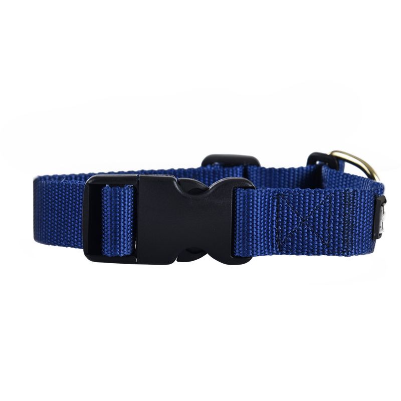 Heads Up For Tails Classic Nylon Dog Collar - Navy Blue (Small)