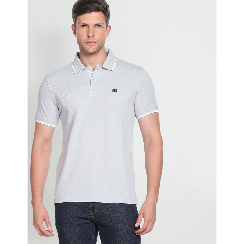 Arrow Sports Tipped Solid Pique Polo Shirt (M)