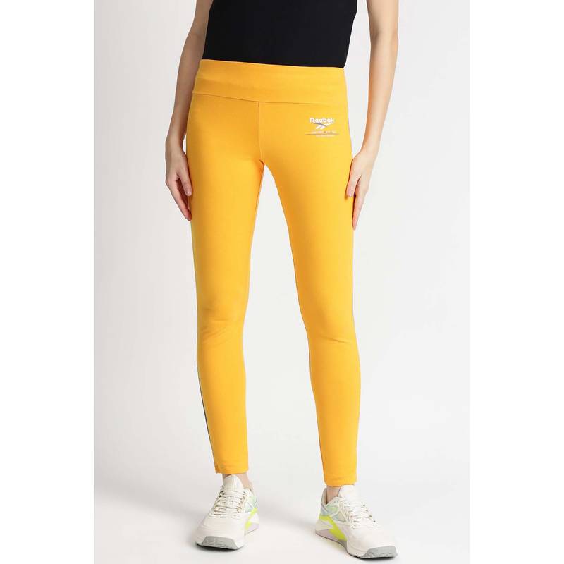 Reebok Women Yellow Tights (XS)