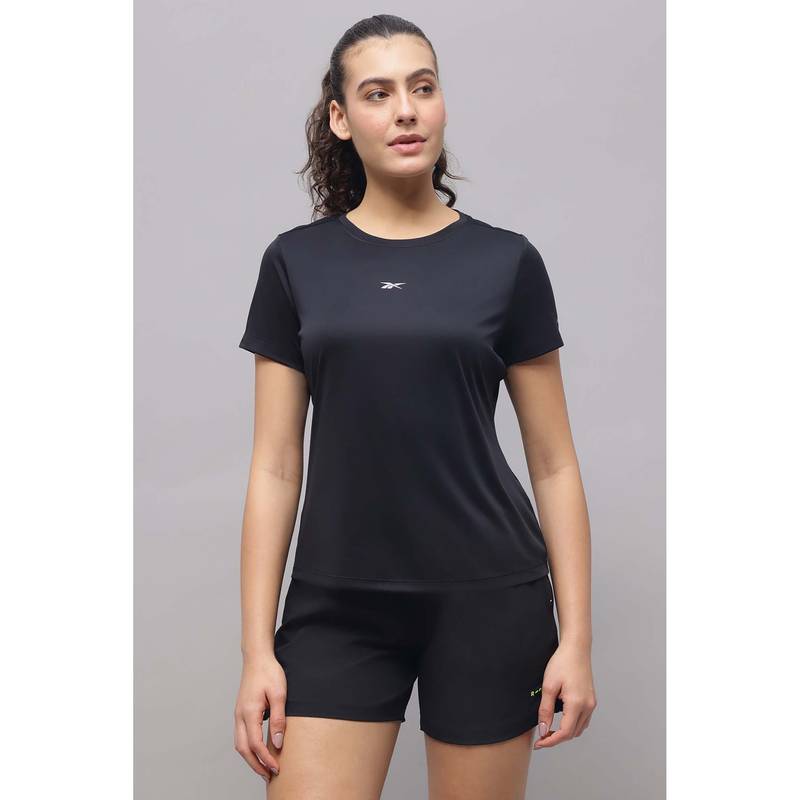 Reebok Women Black T-Shirt (L)