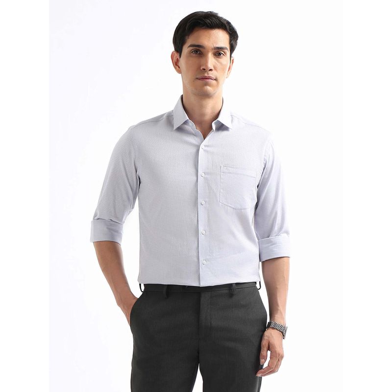 Arrow Men Grey Manhattan Slim Fit Dobby Shirt (39)