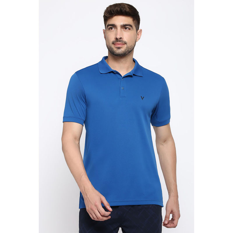 Van Heusen Performance Men 37.5® Technology & Dynamic Thermoregulation Air Polo T-Shirt - Swiss Blue (M)