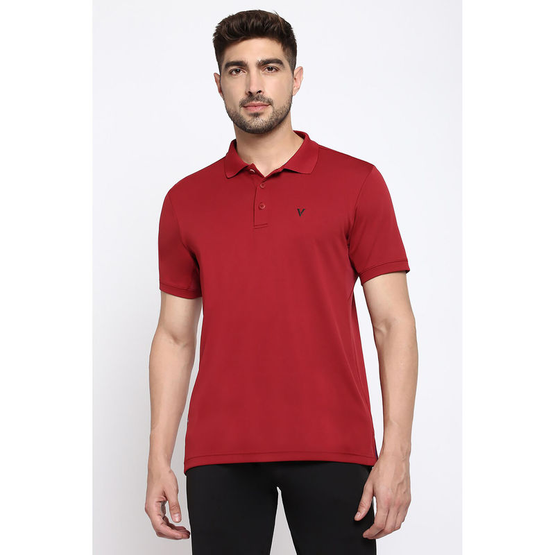 Van Heusen Performance Men 37.5® Technology & Dynamic Thermoregulation Air Polo T-Shirt - Wine (S)