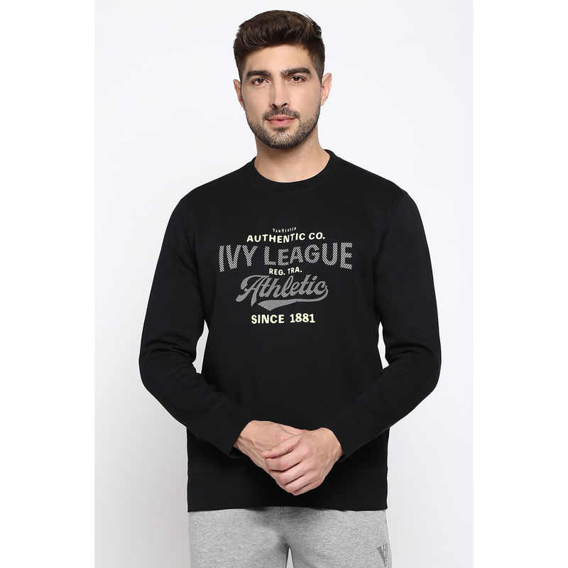 Van Heusen Athleisure Men Crew Neck & Long Sleeve Sweatshirt - Black Ivy (S)