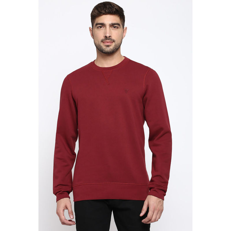 Van Heusen Athleisure Men Ultra Soft & Crew Neck Sweatshirt - Wine (S)