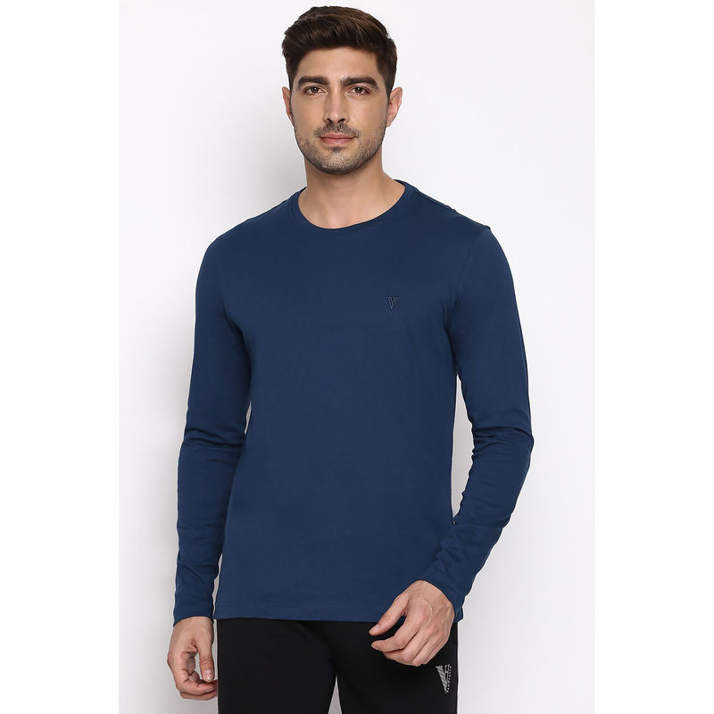 Van Heusen Athleisure Men Anti Bacterial & Smart Tech T-Shirt - Deep Sea (M)
