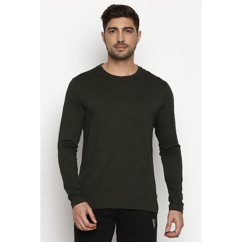 Van Heusen Athleisure Men Anti Bacterial & Smart Tech T-Shirt - Mountain Green (XL)