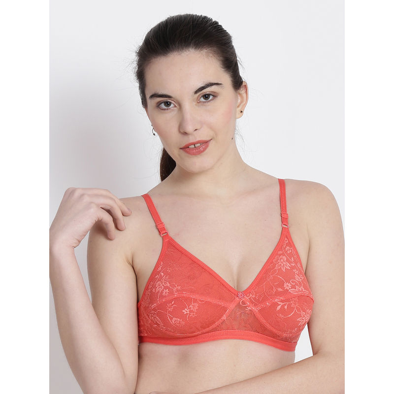 Abelino ORANGE Non-Wired Non Padded full coverage Bra - Orange (40B)