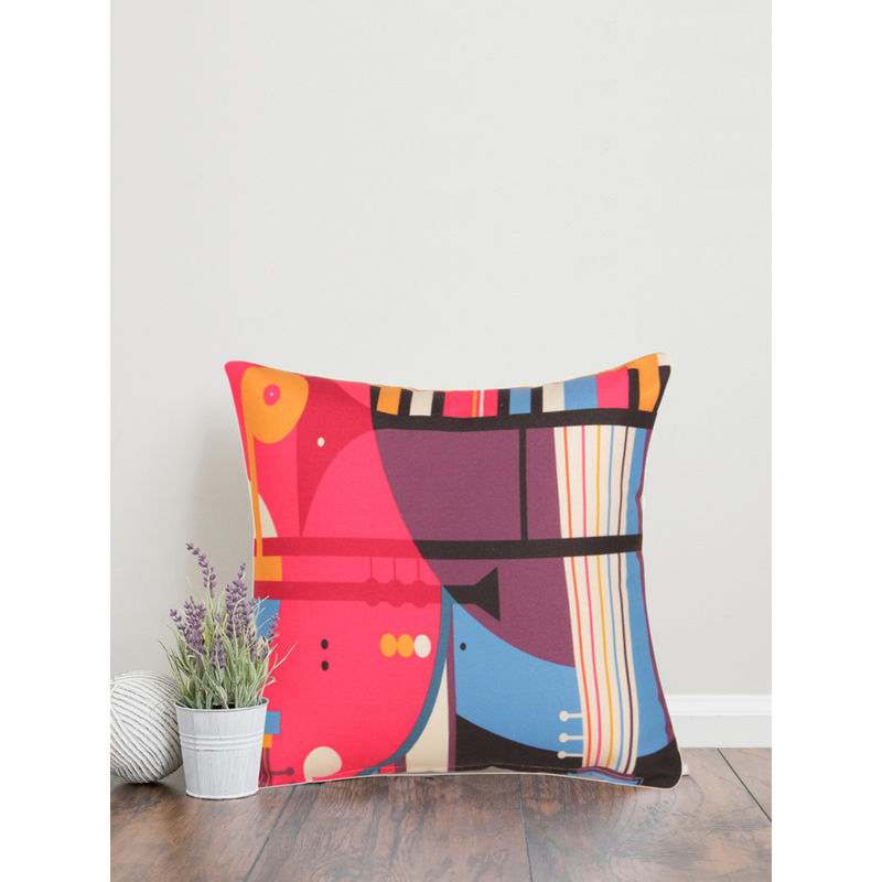 Buy Sivya by Home Pink & Purple Geometric Square Small Cushion Cover