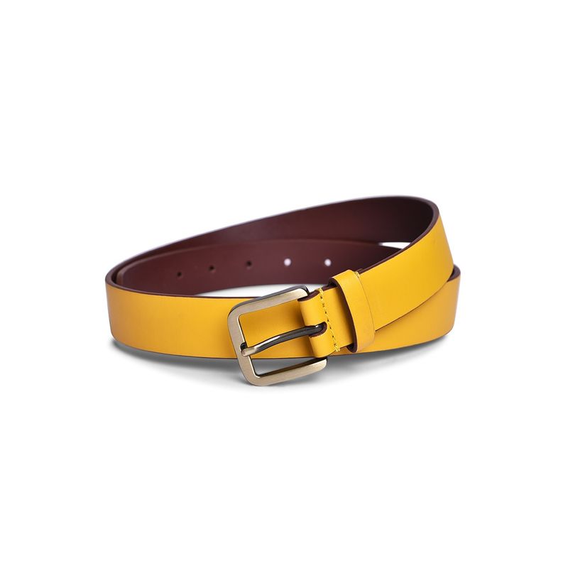 BELWABA Genuine Leather Yellow Women'S Belt (26)