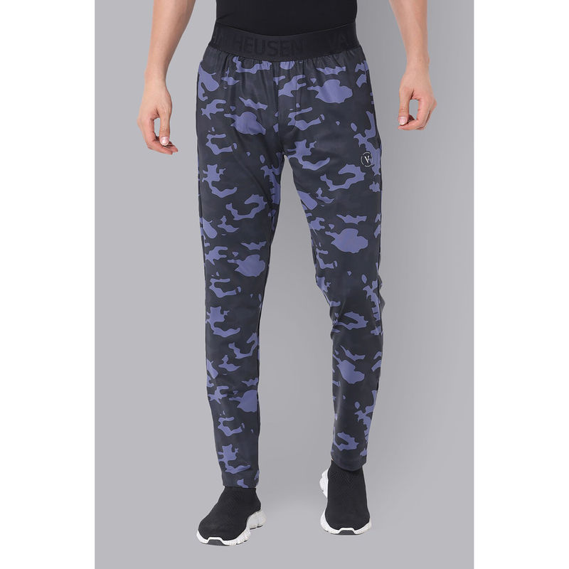 Van Heusen Men Navy Camouflage Slim Fit Casual Track Pants (36)