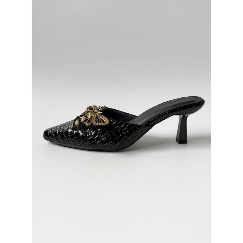 UrbanSway Women Casual Ebony Bee Mules Black (EURO 41)