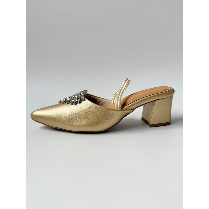 UrbanSway Women Party Sparkle Mules Gold (EURO 39)