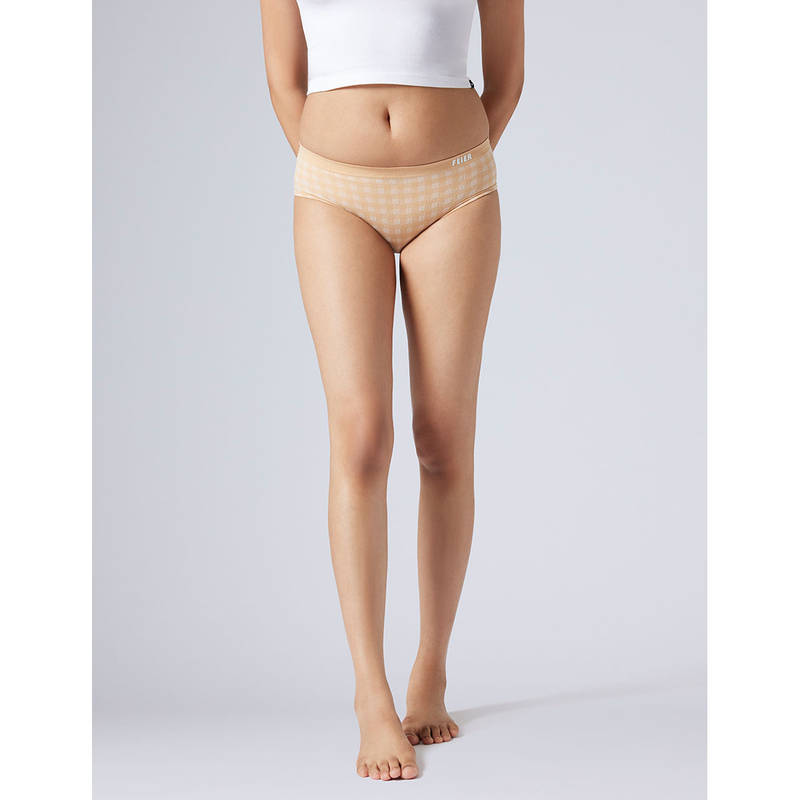 FEIER Beige Checks Picnic Hipster Panty (S)