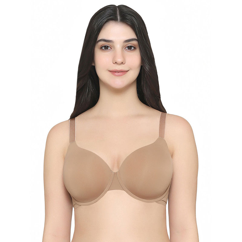 Wacoal Women's Everyday Elegance Padded Wired Full Cup Smooth Finish Beige Bra (36DD)