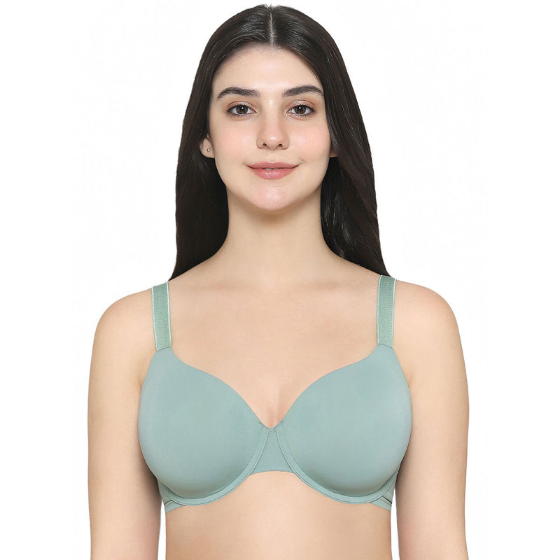 Wacoal Women's Everyday Elegance Padded Wired Full Cup Smooth Finish Green Bra (34D)