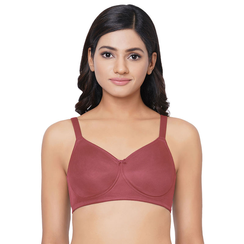 Wacoal Women's Pixie 2.0 Non Padded Non-Wired Full Cup Support Minimizer Maroon Bra (40D)