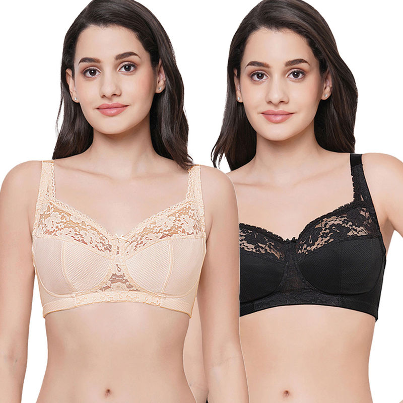 Wacoal Women's Charming Illusion Non Padded Non Wired Full Cup Pack Of 2 Minimizer Bra (38D)