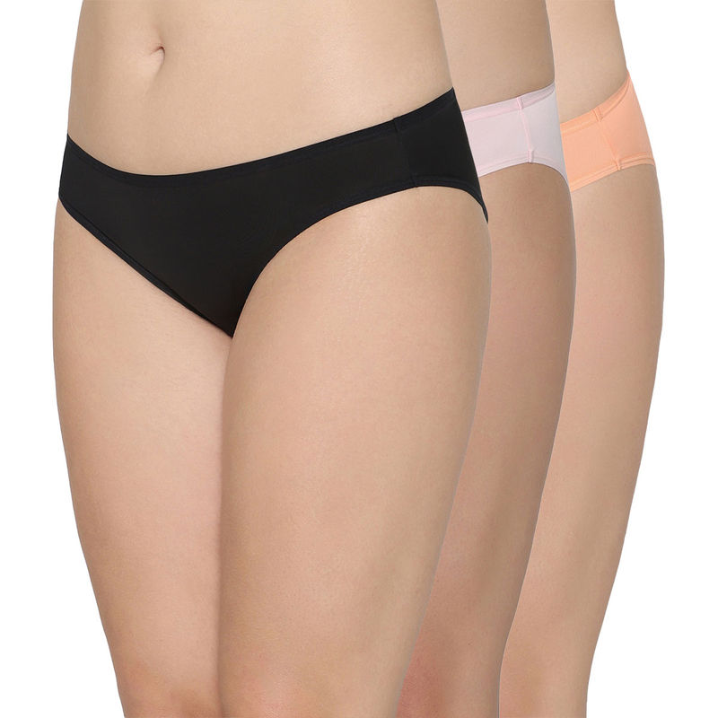 Wacoal Women's Nylon Low Waist Medium Coverage Everyday Wear Pack Of 3 Bikini Panties (L)