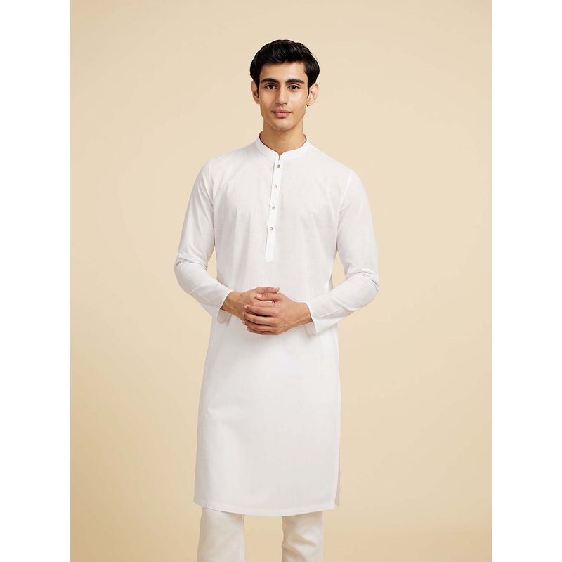Diwas by Manyavar White Cotton Kurtas for Men (XL)