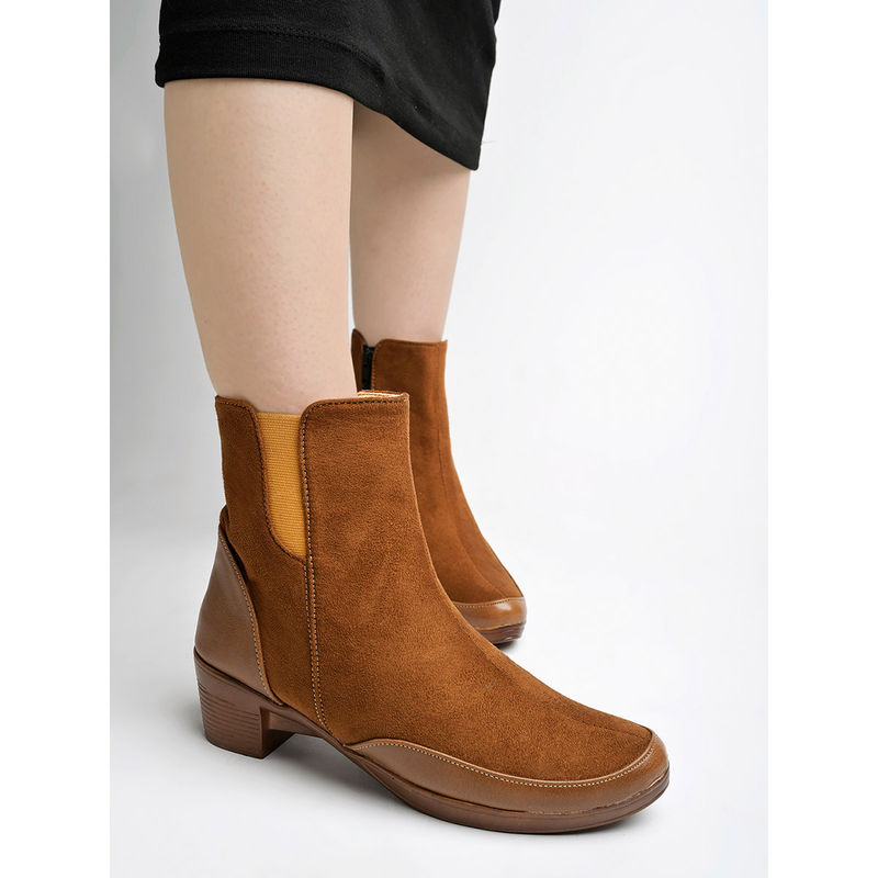 Shoetopia Stylish Tan Boots for Women (EURO 41)