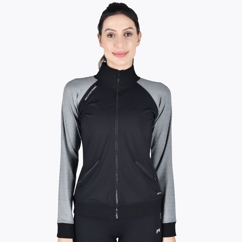 Muscle Torque Women Sweatshirt Full Front Zip & Pocket Style - Grey (XXL)