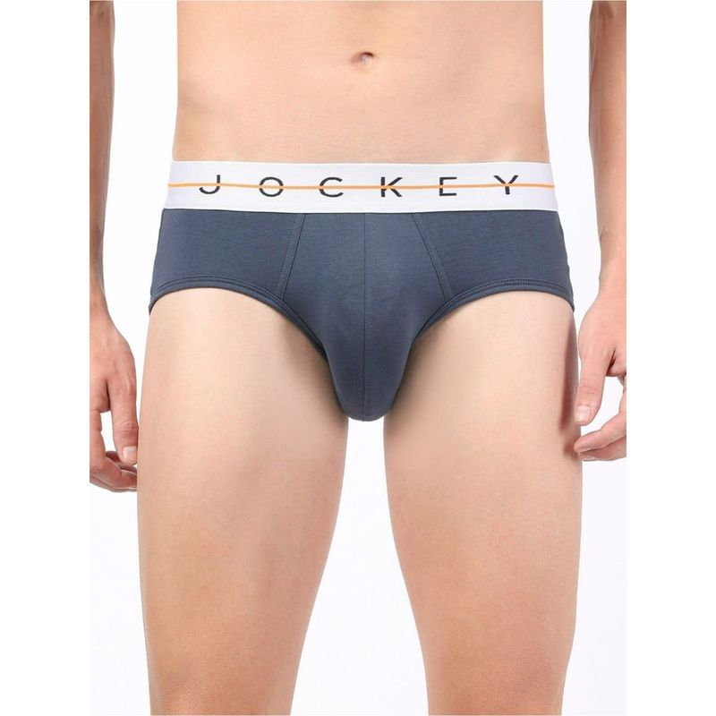 Jockey NY15 Men Super Combed Cotton Elastane Stretch Solid Brief - Mid Night Navy (M)