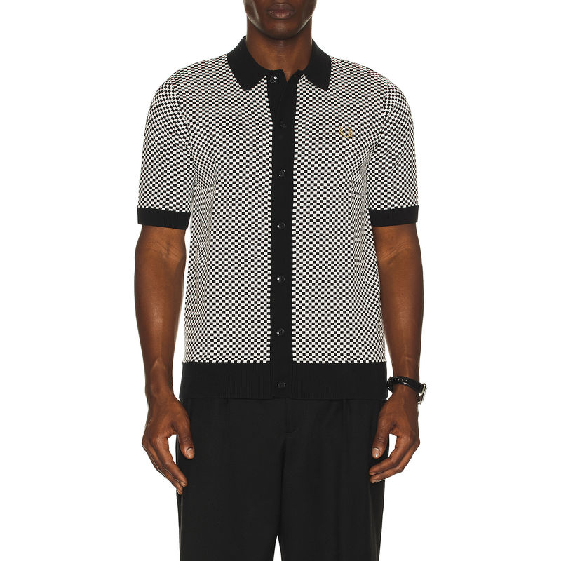Fred Perry Chequrboard Button Thru Shirt (S)