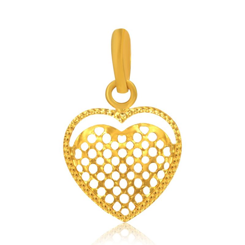 Senco 22K Yellow Gold Perforated Love Gold Pendant: Buy Senco 22K Yellow Gold Perforated Love