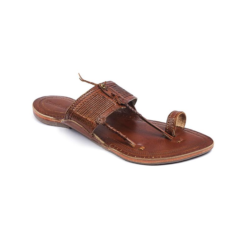 Korakari Authentic Tan Kolhapuris Braided (UK 6)