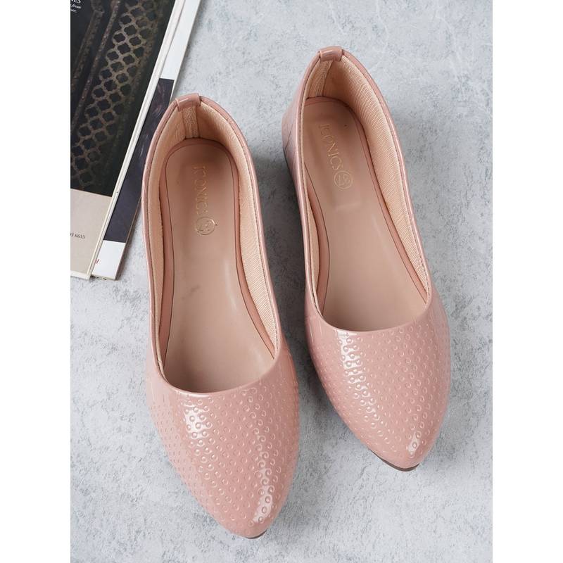 Iconics Peach Western - Solid Textured Ballerinas (EURO 40)
