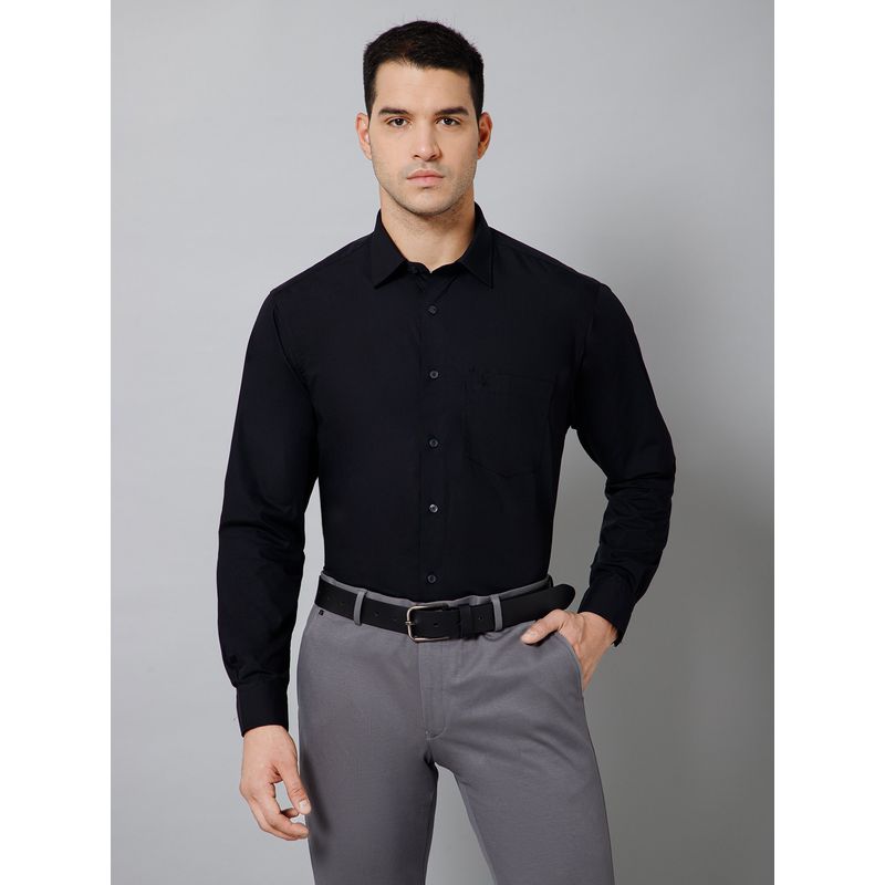Cantabil Men Formal Black Full Sleeves Shirt (38)