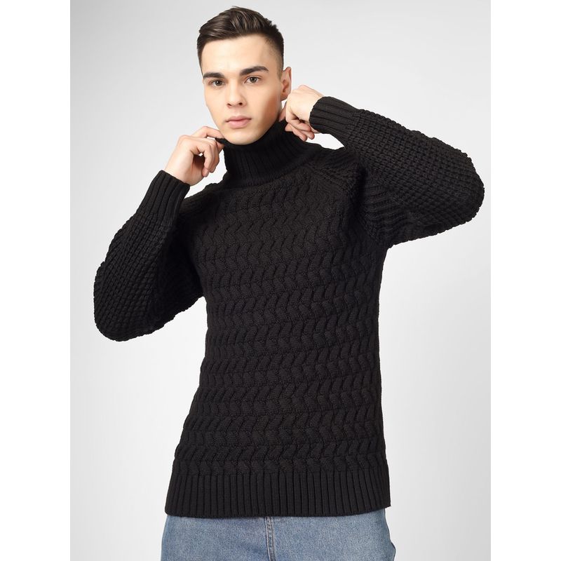 JOE Hazel Men Black High Neck Sweater (2XL)