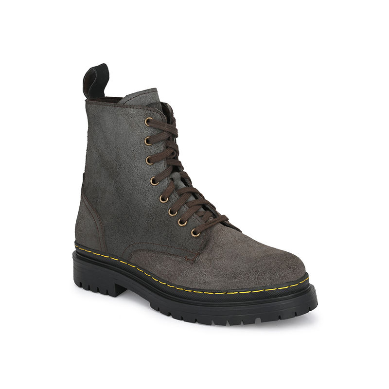 Delize Solid Brown Lace-Up Derby Boots (UK 10)