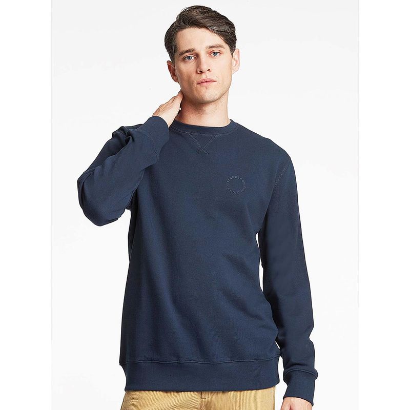 LINDBERGH Mens Solid Melange Relaxed Fit Sweat Shirt (S)