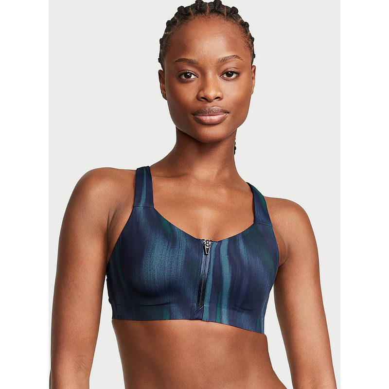 Victoria's Secret Women Blue Vsx Knockout Front-Close Sports Bra (34B)