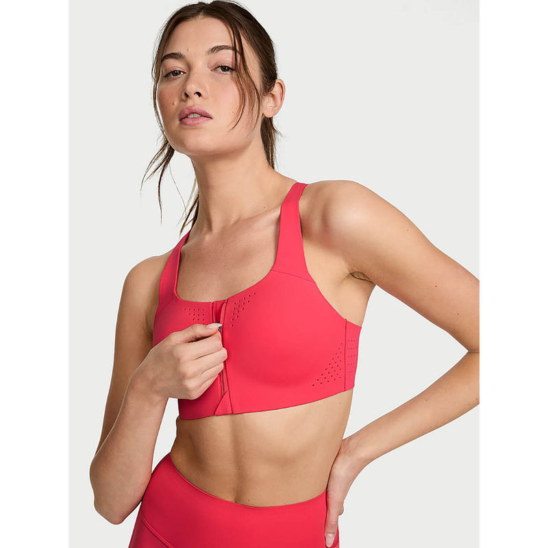 Victoria's Secret Women Pink VSX Featherweight Max Front-Close Sports Bra (34DDD)