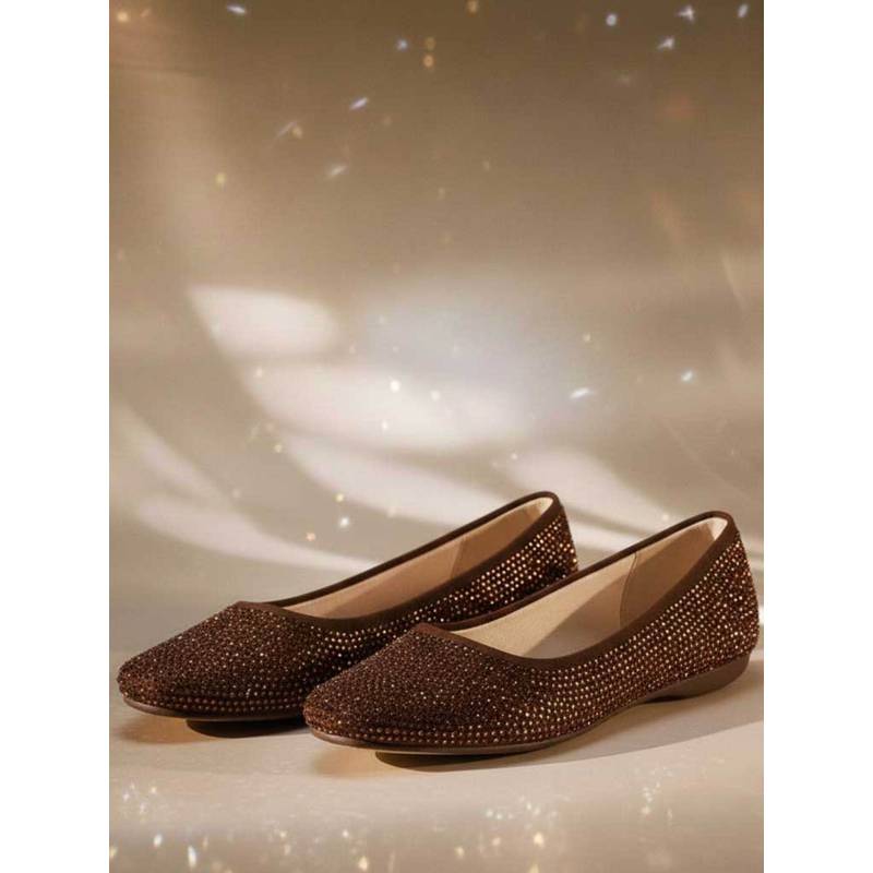 Metro Brown Synthetic Round Toe Ballerinas (EURO 36)
