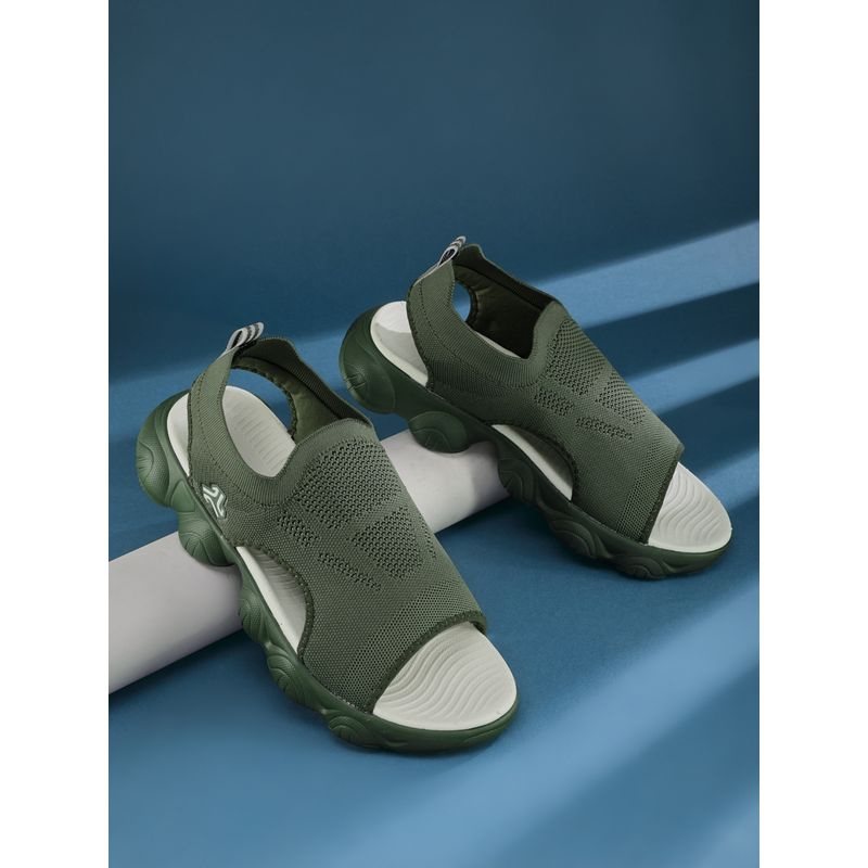 Campus Olive Mesh Round Toe Sandals (UK 8)