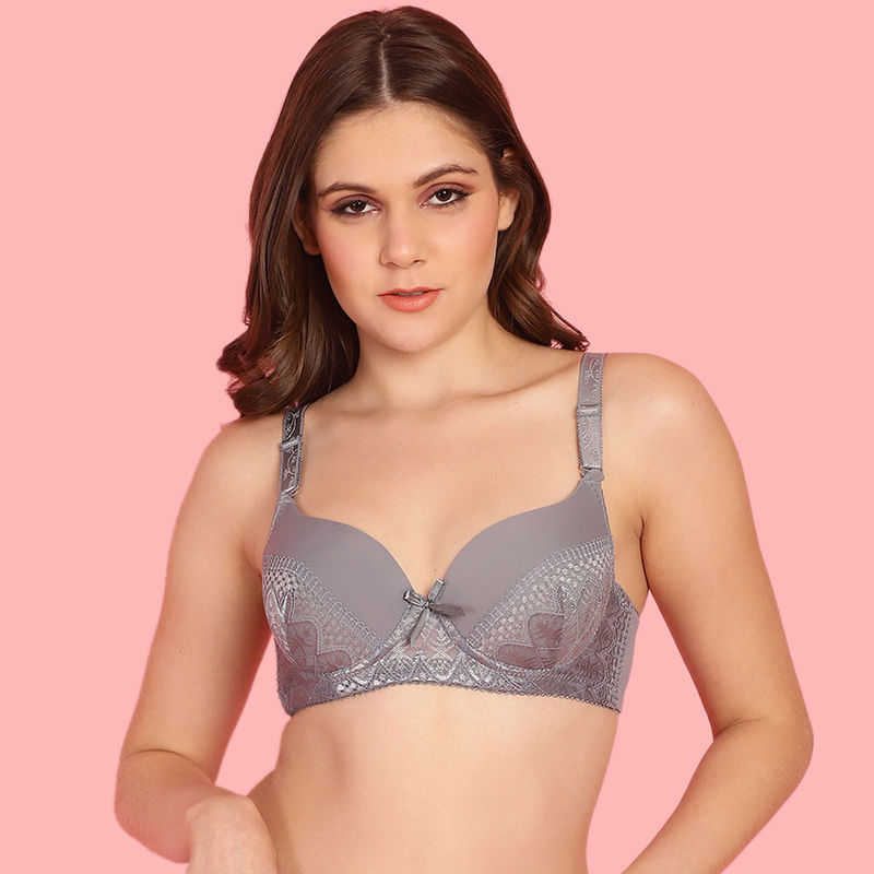 PrettyCat Lightly Padded T-Shirt Bra with Bows (30B)